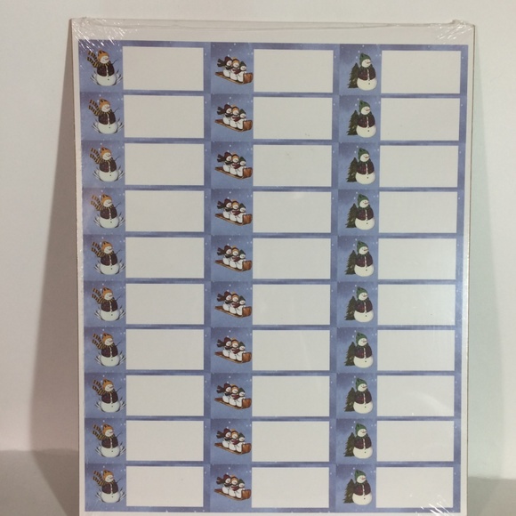 Geographics 150 Holiday Mailing Labels Snow Family - Picture 2 of 7